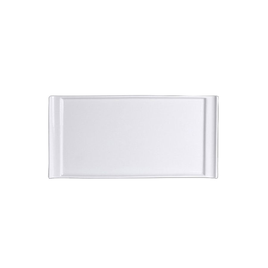 Steelite Varick Vitrified Porcelain White Rectangular Tray Handled 30x14.5cm Pack of 12