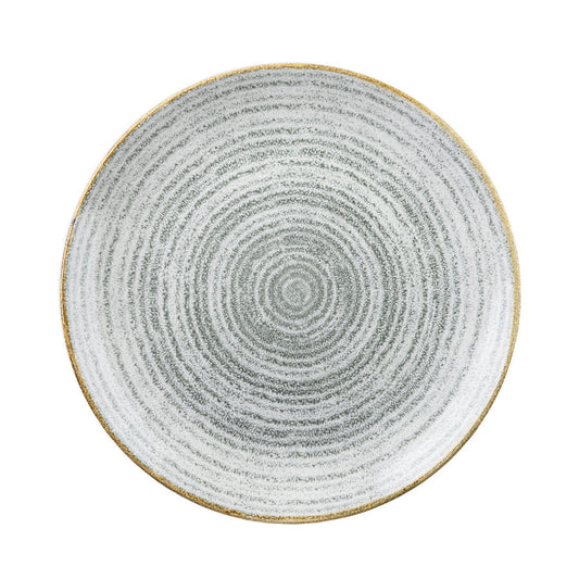 Churchill Studio Prints Homespun Vitrified Porcelain Stone Grey Round Coupe Plate 28.8cm Pack of 12