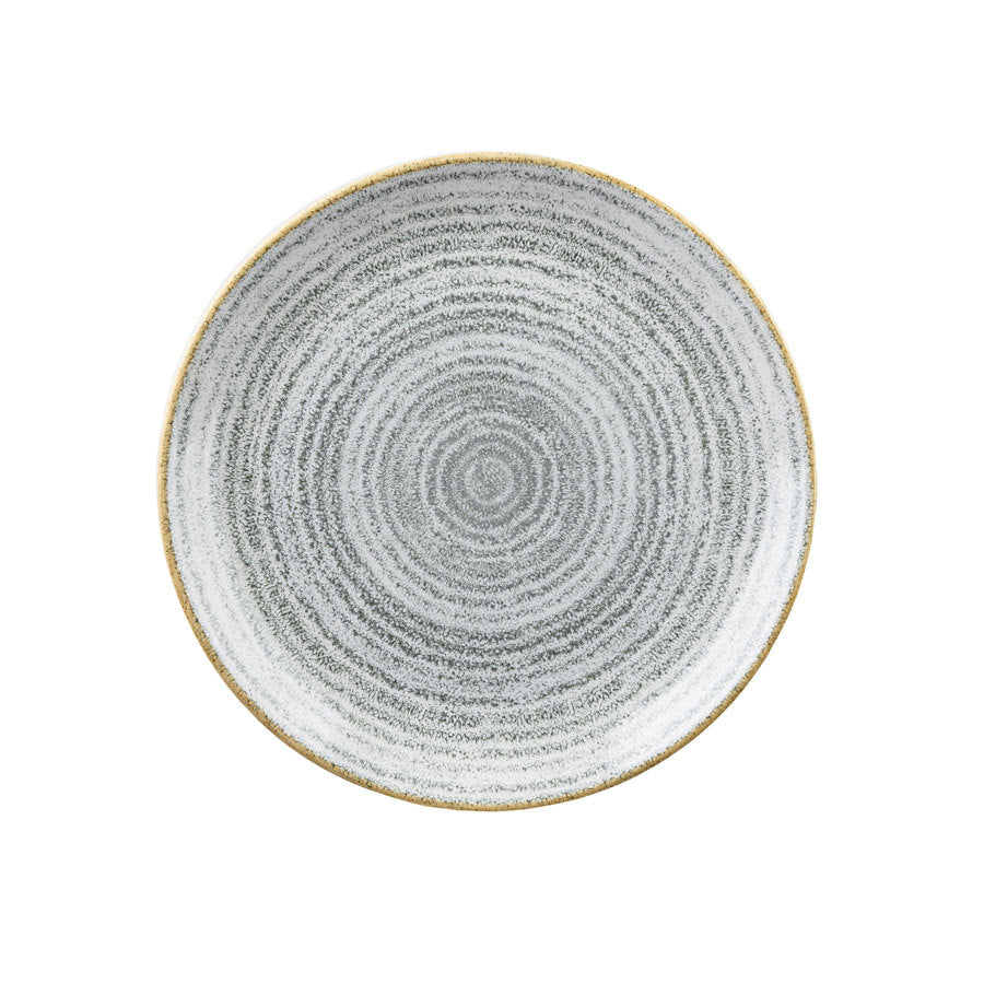 Churchill Studio Prints Homespun Vitrified Porcelain Stone Grey Round Coupe Plate 21.7cm Pack of 12