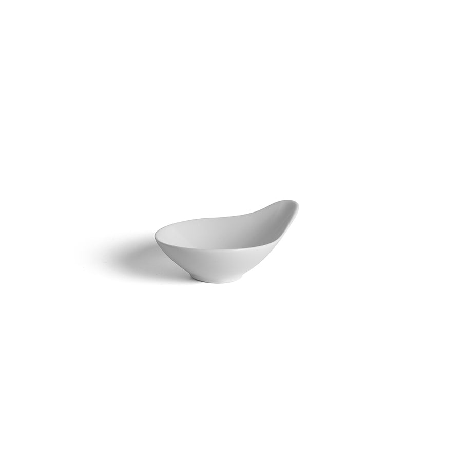 Crème Miniatures Vitrified Porcelain White Teardrop bowl 10.7x8.4x3cm Pack of 12