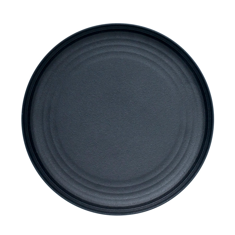 Artisan Onyx Vitrified Fine China Black Round Plate 27cm Pack of 6