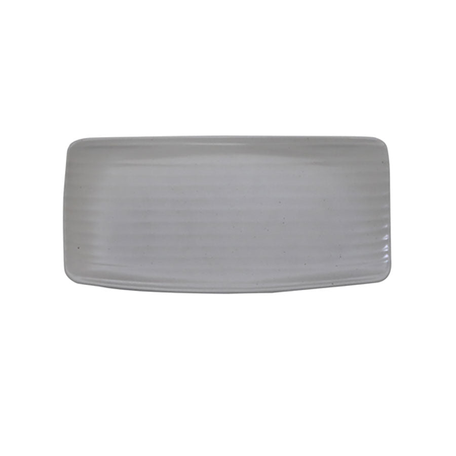 Artisan Pebble Vitrified Fine China Grey Rectangular Platter 30x15cm Pack of 6