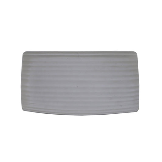 Artisan Pebble Vitrified Fine China Grey Rectangular Platter 36x20cm Pack of 6