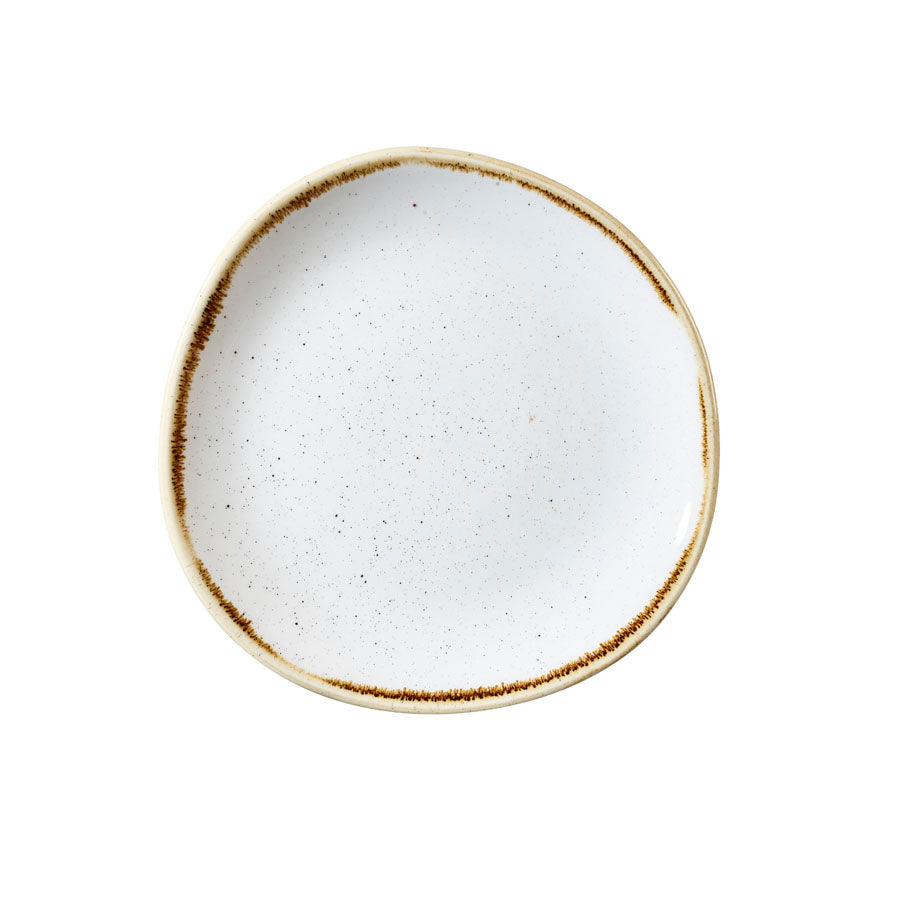 Churchill Stonecast Vitrified Porcelain Barley White Organic Round Plate 21cm Pack of 12