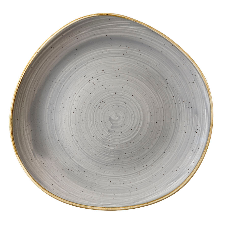 Churchill Stonecast Vitrified Porcelain Peppercorn Grey Organic Round Plate 28.6cm Pack of 12