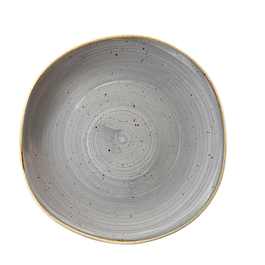 Churchill Stonecast Vitrified Porcelain Peppercorn Grey Organic Round Plate 26.4cm Pack of 12