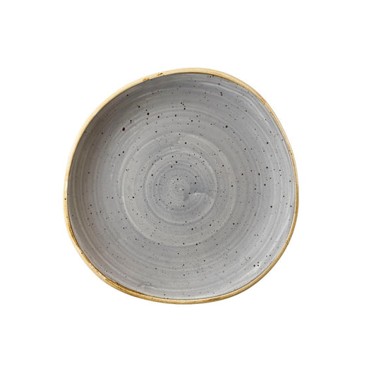 Churchill Stonecast Vitrified Porcelain Peppercorn Grey Organic Round Plate 21cm Pack of 12