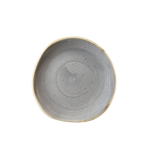 Churchill Stonecast Vitrified Porcelain Peppercorn Grey Organic Round Plate 18.6cm Pack of 12