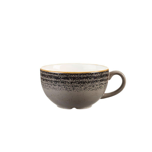 Churchill Studio Prints Homespun Vitrified Porcelain Black Cappuccino Cup 22.7cl 8oz Pack of 12