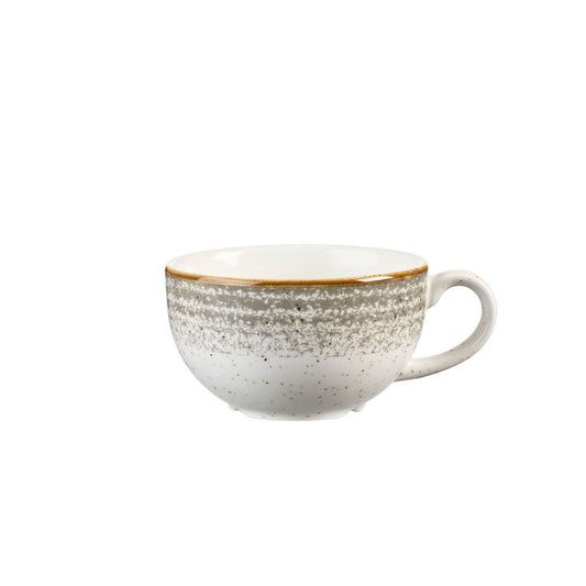 Churchill Studio Prints Homespun Vitrified Porcelain Stone Grey Cappuccino Cup 22.7cl 8oz Pack of 12