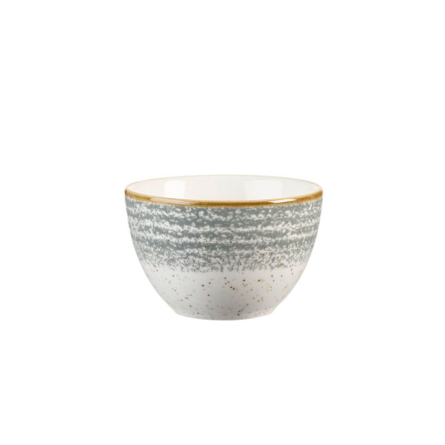 Churchill Studio Prints Homespun Vitrified Porcelain Stone Grey Round Sugar Bowl 9.8x6.2cm Pack of 12