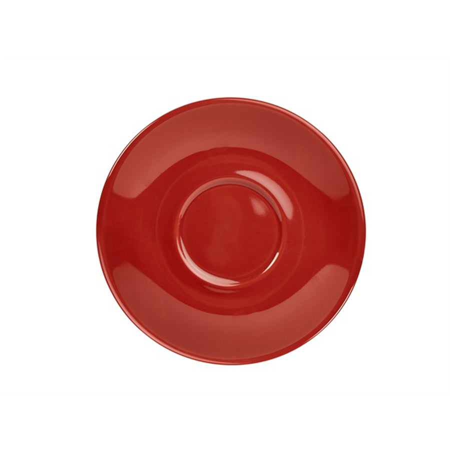 Genware Coloured Beverage Porcelain Red Round Saucer 16cm Pack of 6