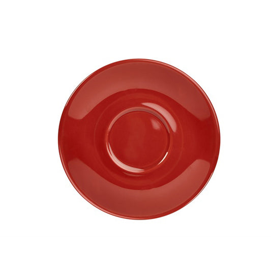 Genware Coloured Beverage Porcelain Red Round Saucer 16cm Pack of 6