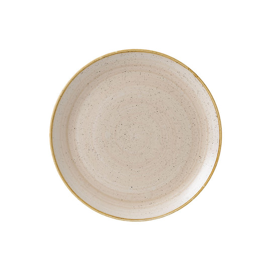 Churchill Stonecast Vitrified Porcelain Nutmeg Cream Round Coupe Plate 21.7cm Pack of 12