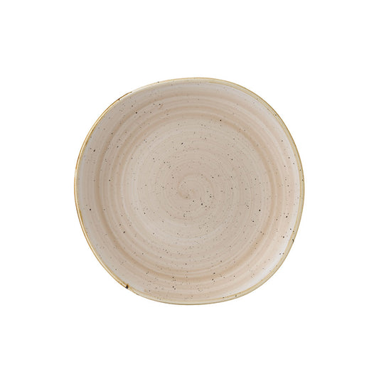 Churchill Stonecast Vitrified Porcelain Nutmeg Cream Organic Round Plate 26.4cm Pack of 12