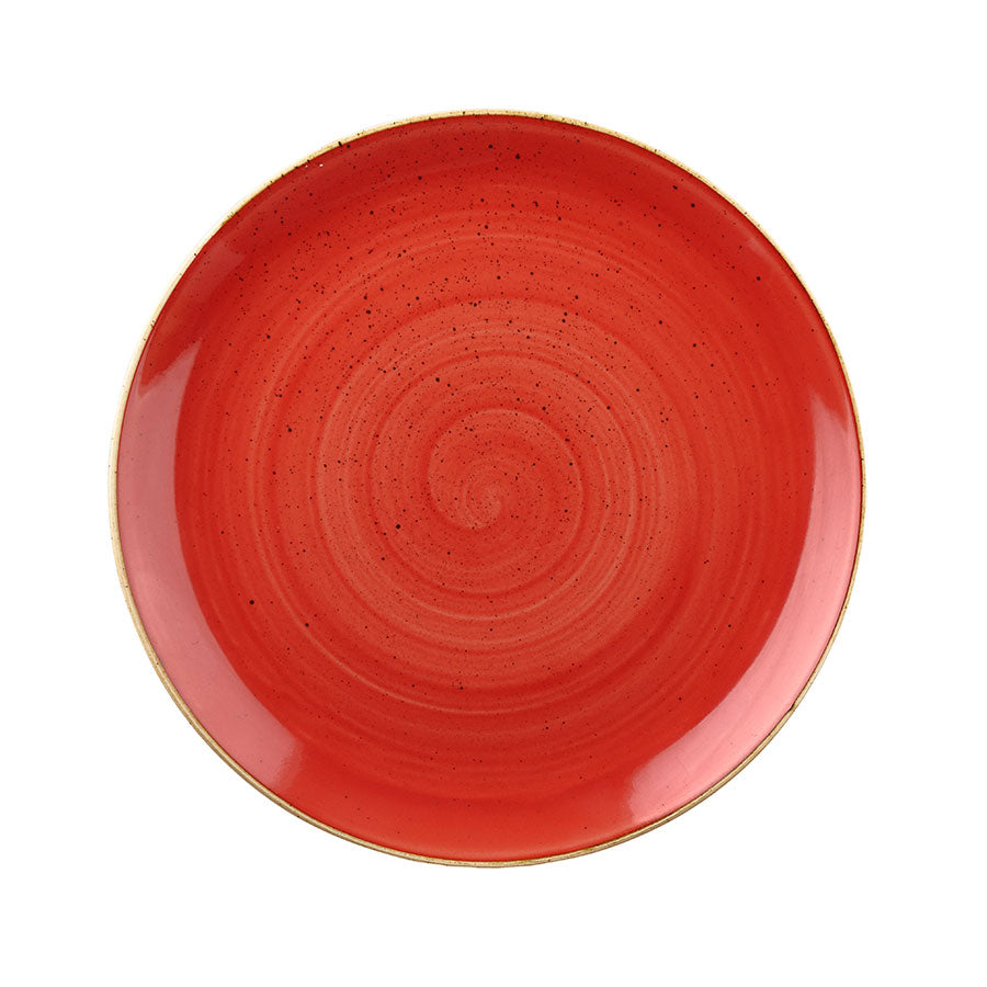 Churchill Stonecast Vitrified Porcelain Berry Red Round Coupe Plate 32.4cm Pack of 6