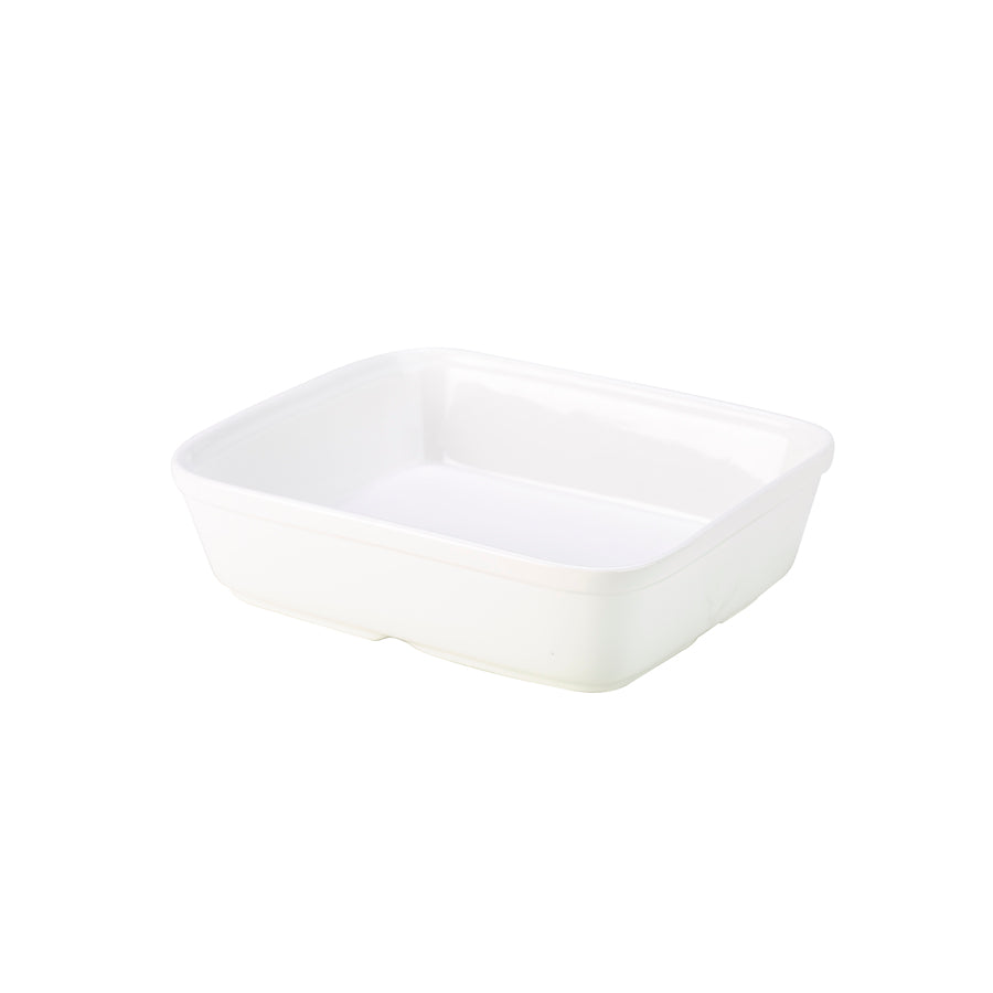 Genware Porcelain White Rectangular Roaster 31x24x5.5cm