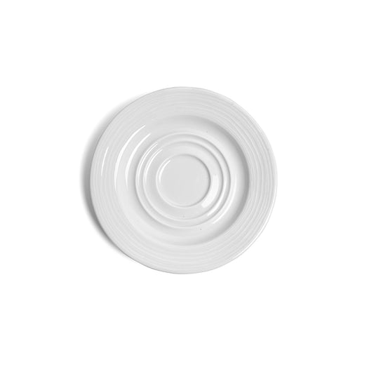 Crème Rousseau Vitrified Porcelain White Round Saucer 15cm Pack of 12