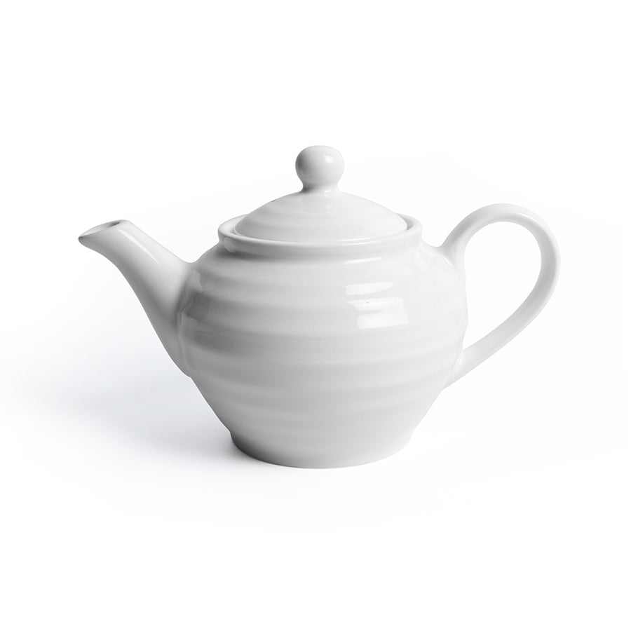 Artisan Crème Vitrified Fine China White Teapot 45cl 16oz Pack of 4