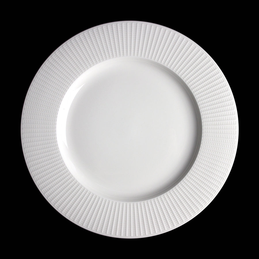 Steelite Willow Vitrified Porcelain White Round Large Well Gourmet Plate 28.5cm 11 1/4 Inch Pack of 6