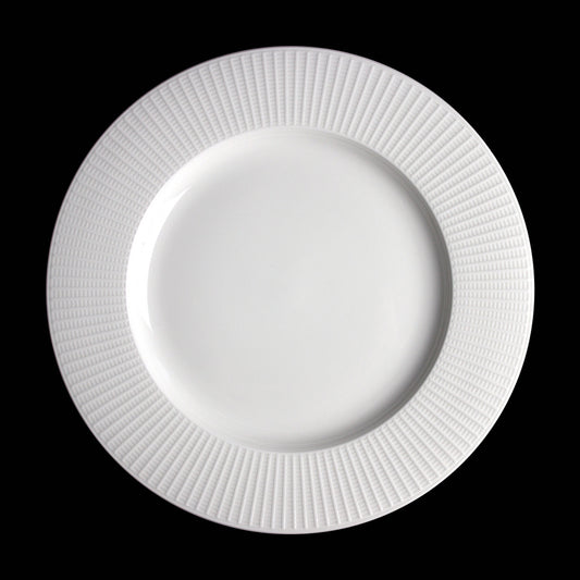 Steelite Willow Vitrified Porcelain White Round Large Well Gourmet Plate 28.5cm 11 1/4 Inch Pack of 6