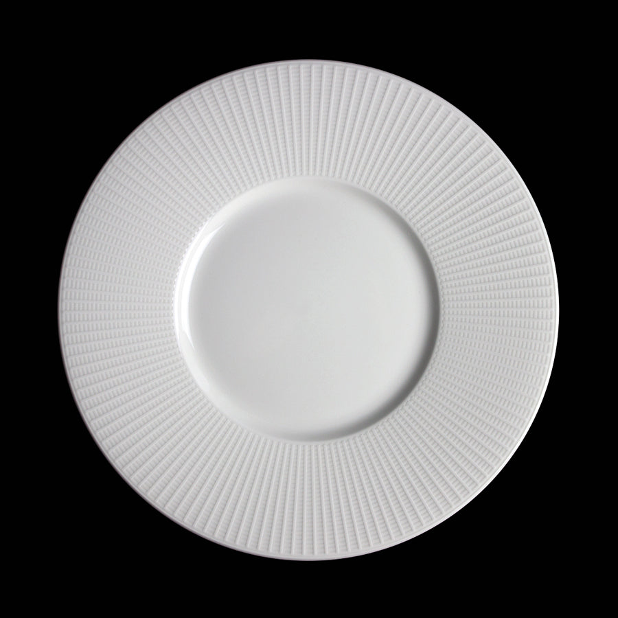 Steelite Willow Vitrified Porcelain White Round Medium Well Gourmet Plate 28.5cm 11 1/4 Inch Pack of 6