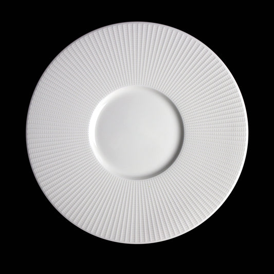 Steelite Willow Vitrified Porcelain White Round Small Well Gourmet Plate 28.5cm 11 1/4 Inch Pack of 6