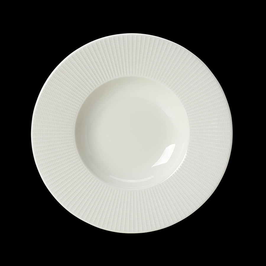 Steelite Willow Vitrified Porcelain White Round Deep Rimmed Bowl 31.5cm 12 1/2 Inch Pack of 6