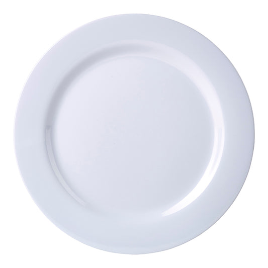 Genware Melamine White Round Plate 22.5cm 9 Inch Pack of 12