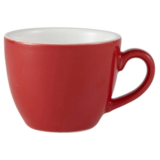 Genware Coloured Beverage Porcelain Red Bowl Shaped Cup 9cl 3oz Pack of 6