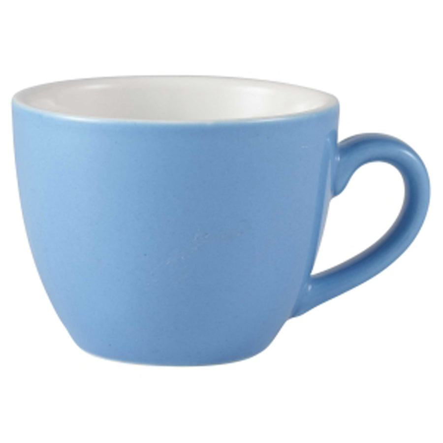 Genware Coloured Beverage Porcelain Blue Bowl Shaped Cup 9cl 3oz Pack of 6