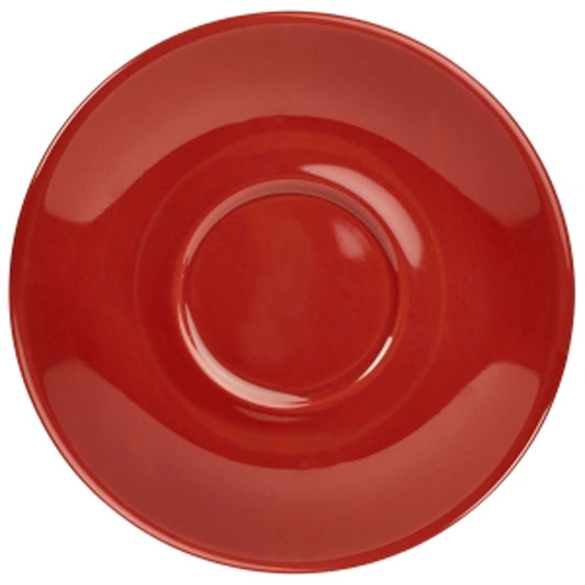 Genware Coloured Beverage Porcelain Red Round Saucer 12cm Pack of 6