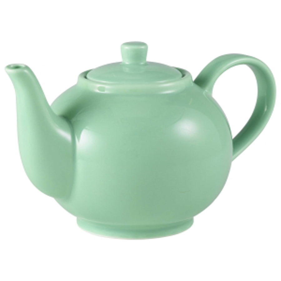 Genware Coloured Beverage Porcelain Green Teapot 45cl 15.75oz Pack of 6