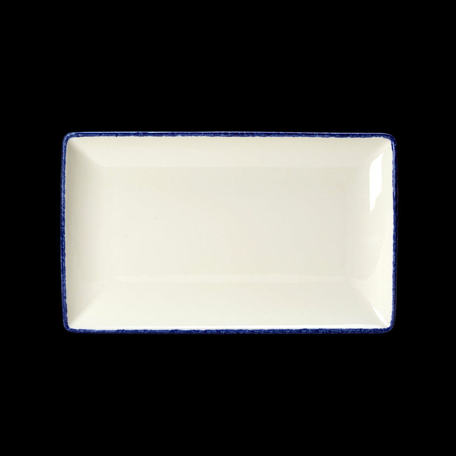 Steelite Blue Dapple Vitrified Porcelain Rectangle One 27cmx16.75cm Pack of 6