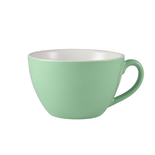 Genware Coloured Beverage Porcelain Green Bowl Shaped Cup 34cl 12oz Pack of 6