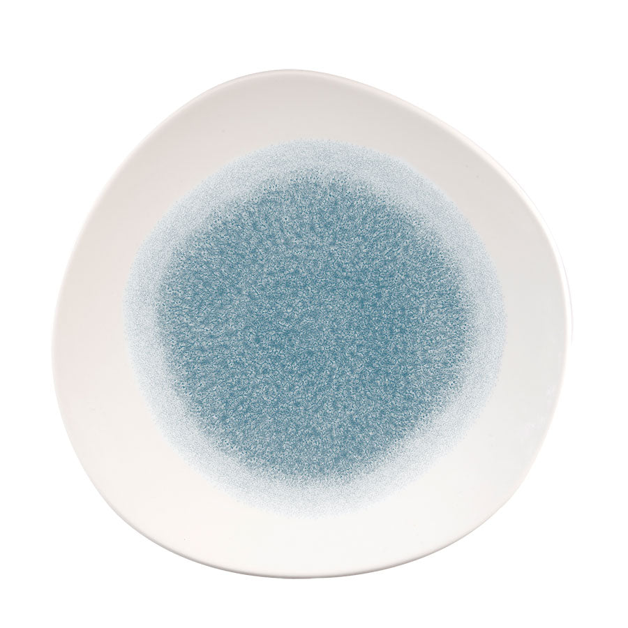 Churchill Studio Prints Raku Vitrified Porcelain Topaz Blue Organic Round Plate 26.4cm Pack of 12