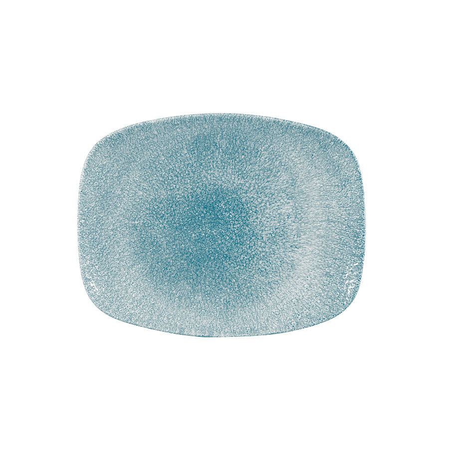 Churchill Studio Prints Raku Vitrified Porcelain Topaz Blue Chefs Oblong Plate 26.9x12.7cm Pack of 12