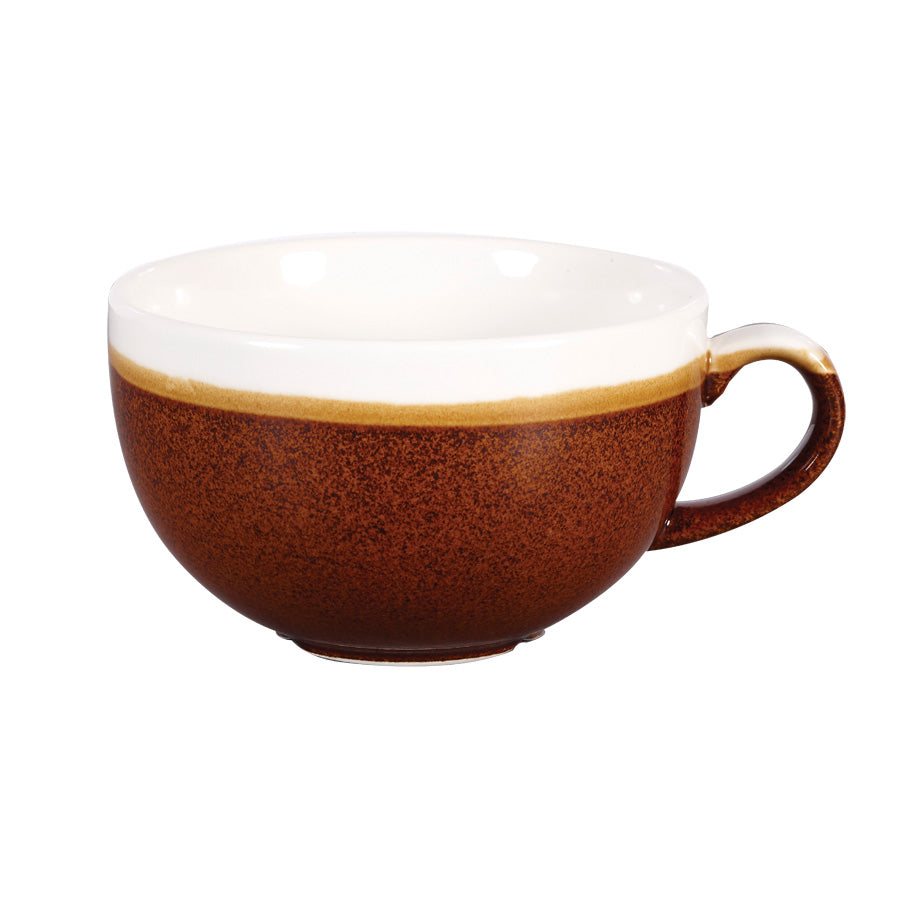 Churchill Monochrome Vitrified Porcelain Cinnamon Brown Cappuccino Cup 34cl 12oz Pack of 12