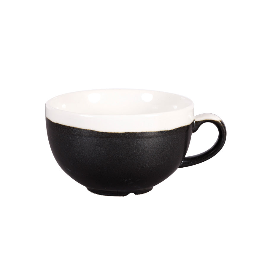 Churchill Monochrome Vitrified Porcelain Onyx Black Cappuccino Cup 22.7cl 8oz Pack of 12