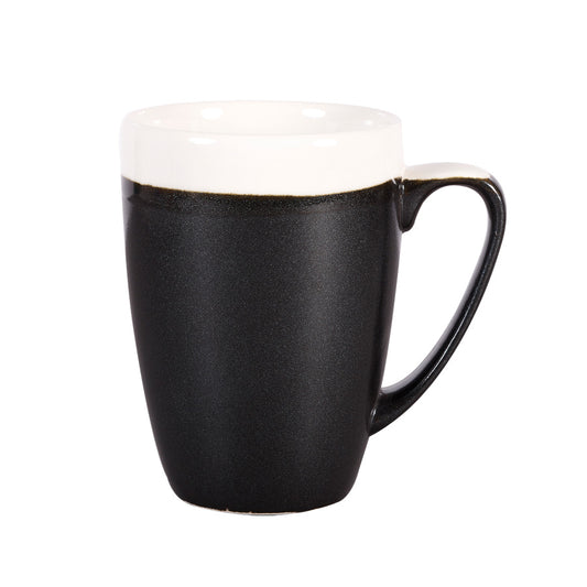 Churchill Monochrome Vitrified Porcelain Onyx Black Mug 34cl 12oz Pack of 12