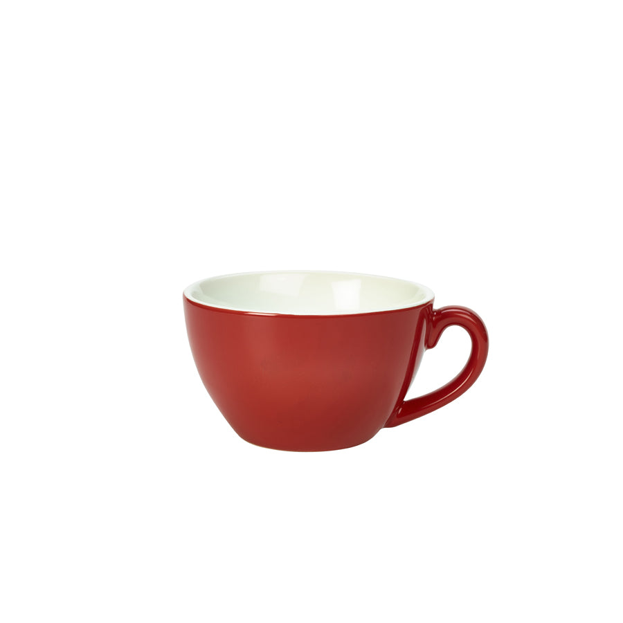 Genware Coloured Beverage Porcelain Red Bowl Shaped Cup 34cl 12oz Pack of 6