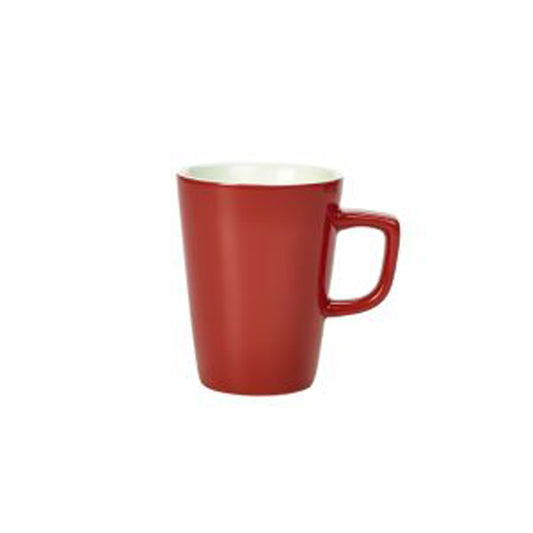 Genware Coloured Beverage Porcelain Red Latte Mug 34cl 12oz Pack of 6