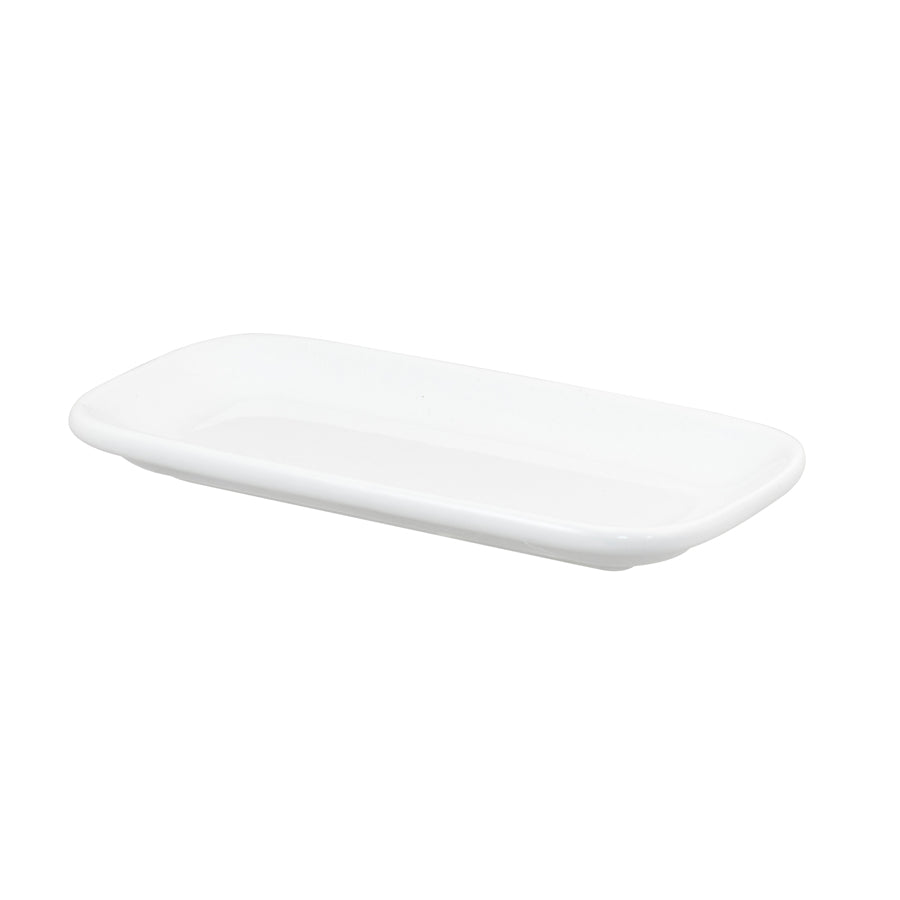 Genware Porcelain White Rounded Rectangular Plate 19.5 x 10cm Pack of 6