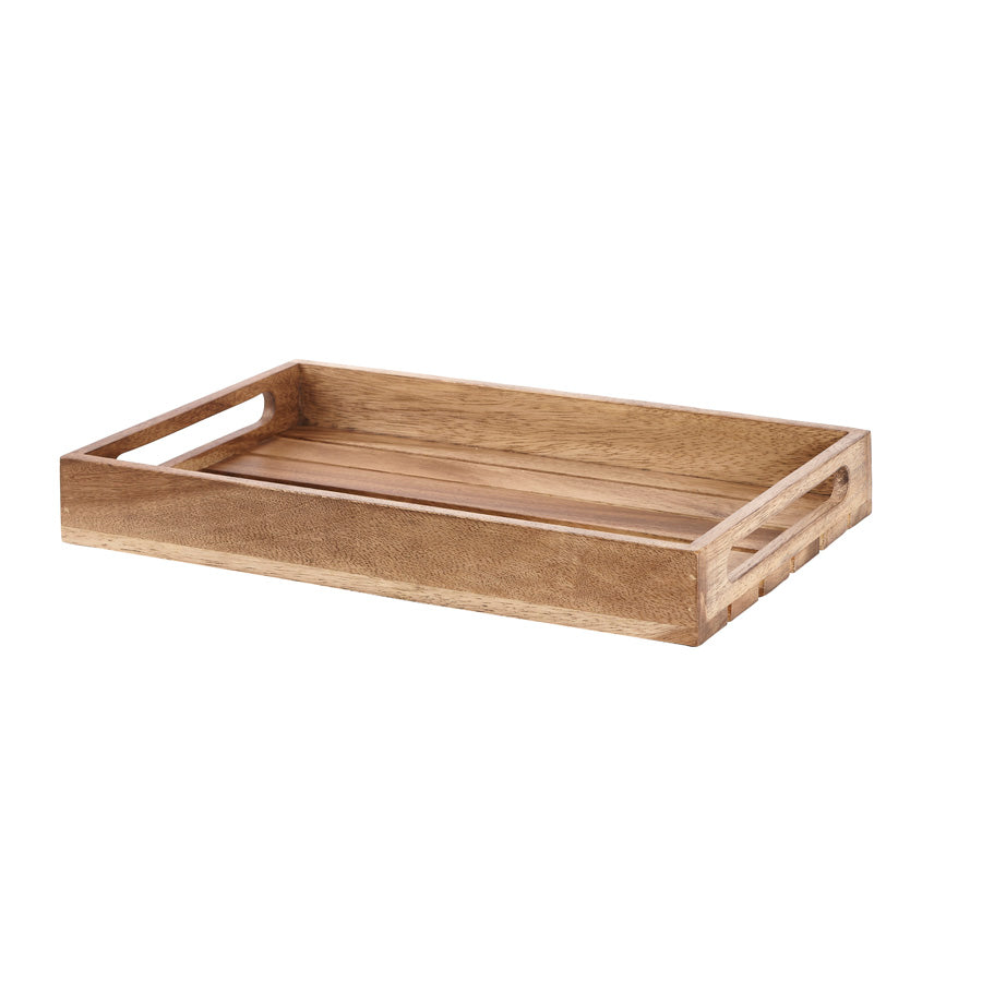 Churchill Buffetscape Brown Acacia Rectangular Small Nesting Riser 39.7x25.8x5cm