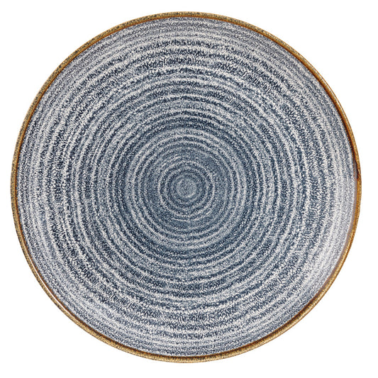 Churchill Studio Prints Homespun Vitrified Porcelain Slate Blue Round Coupe Plate 28.8cm Pack of 12