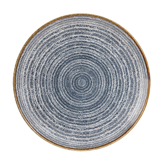 Churchill Studio Prints Homespun Vitrified Porcelain Slate Blue Round Coupe Plate 21.7cm Pack of 12