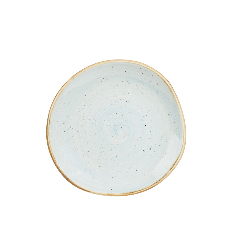 Churchill Stonecast Vitrified Porcelain Duck Egg Blue Organic Round Plate 18.6cm Pack of 12