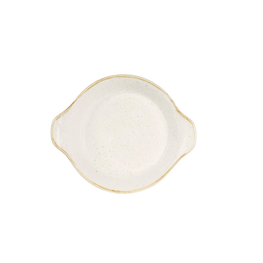 Churchill Stonecast Vitrified Porcelain Barley White Round Eared Dish 18x15cm 30cl 10.6oz Pack of 6