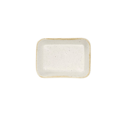 Churchill Stonecast Vitrified Porcelain Barley White Rectangular Dish 16x12cm 60cl 21.1oz Pack of 12