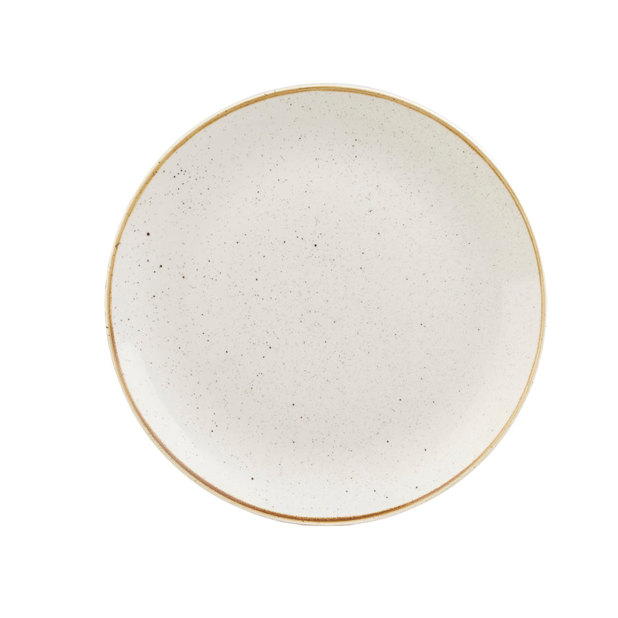 Churchill Stonecast Vitrified Porcelain Barley White Round Deep Coupe Plate 28.1cm Pack of 12